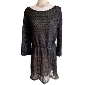 Sharagano Black Lace Dress